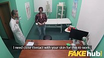 Fake Hospital Doctors thick long dick stretches out tight shaven pussy